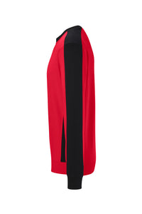 HAKRO Sweatshirt Contrast MIKRALINAR® ECO 549 rot/schwarz