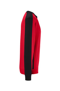 HAKRO Sweatshirt Contrast MIKRALINAR® ECO 549 rot/schwarz