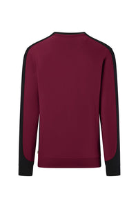 HAKRO Sweatshirt Contrast MIKRALINAR® ECO 549 weinrot/schwarz