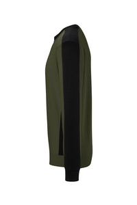 HAKRO Sweatshirt Contrast MIKRALINAR® ECO 549 olive/schwarz
