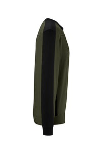 HAKRO Sweatshirt Contrast MIKRALINAR® ECO 549 olive/schwarz