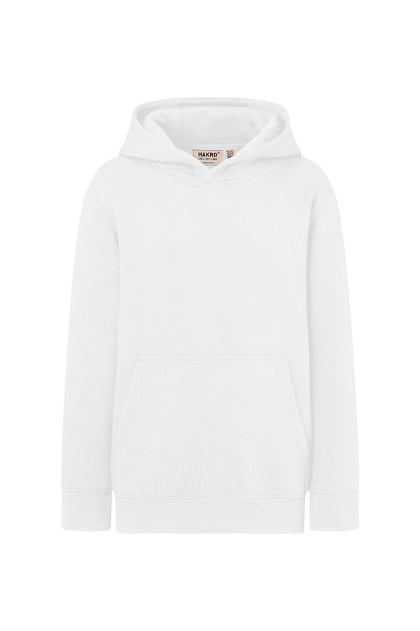 HAKRO Kinder Kapuzen-Sweatshirt Bio-Baumwolle 562 weiß