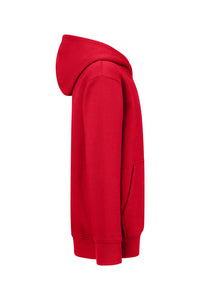 HAKRO Kinder Kapuzen-Sweatshirt Bio-Baumwolle 562 rot