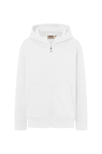 HAKRO Kinder Kapuzen-Sweatjacke Bio-Baumwolle 565 weiß
