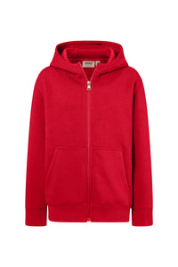 HAKRO Kinder Kapuzen-Sweatjacke Bio-Baumwolle 565 rot