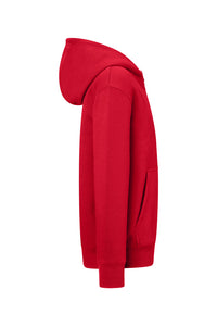 HAKRO Kinder Kapuzen-Sweatjacke Bio-Baumwolle 565 rot