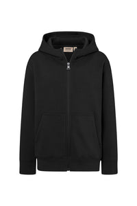 HAKRO Kinder Kapuzen-Sweatjacke Bio-Baumwolle 565 schwarz