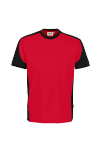 HAKRO T-Shirt Contrast MIKRALINAR® ECO 590 rot/schwarz