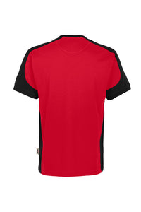 HAKRO T-Shirt Contrast MIKRALINAR® ECO 590 rot/schwarz