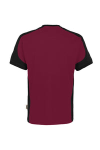 HAKRO T-Shirt Contrast MIKRALINAR® ECO 590 weinrot/schwarz