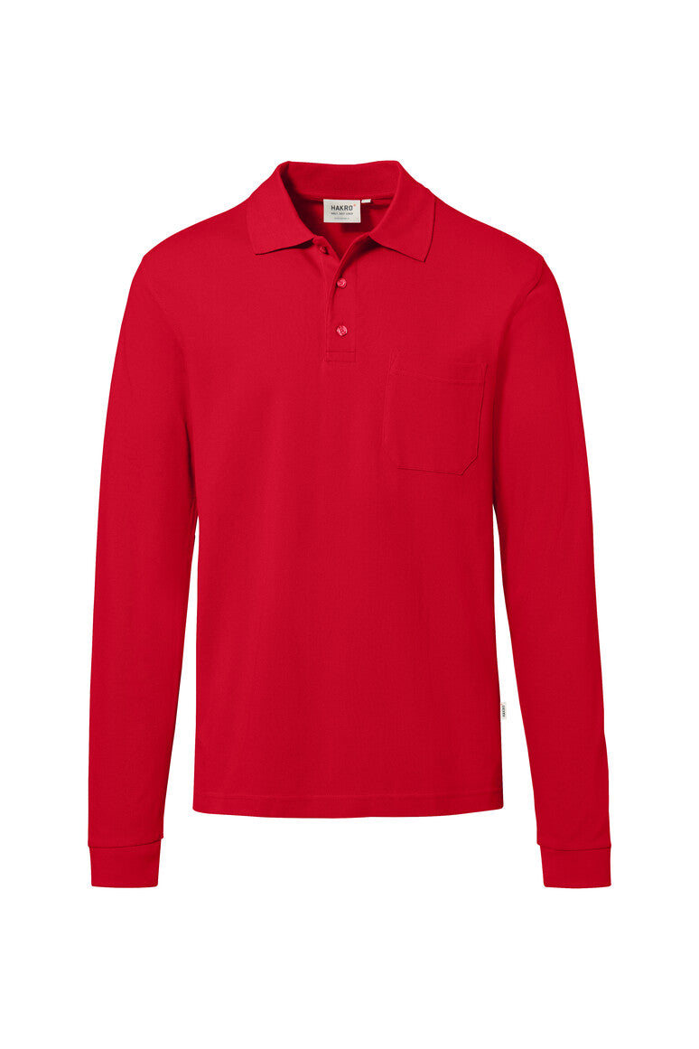 HAKRO Pocket-Longsleeve-Polo MIKRALINAR® ECO 817 rot