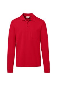 HAKRO Pocket-Longsleeve-Polo MIKRALINAR® ECO 817 rot