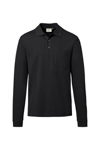 HAKRO Pocket-Longsleeve-Polo MIKRALINAR® ECO 817 schwarz