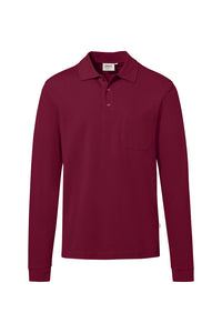 HAKRO Pocket-Longsleeve-Polo MIKRALINAR® ECO 817 weinrot