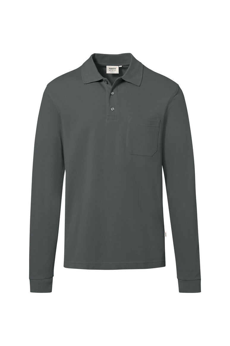 HAKRO Pocket-Longsleeve-Polo MIKRALINAR® ECO 817 anthrazit