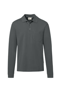 HAKRO Pocket-Longsleeve-Polo MIKRALINAR® ECO 817 anthrazit