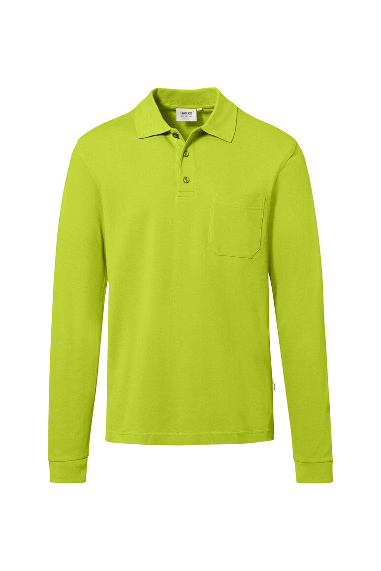 HAKRO Pocket-Longsleeve-Polo MIKRALINAR® ECO 817 kiwi