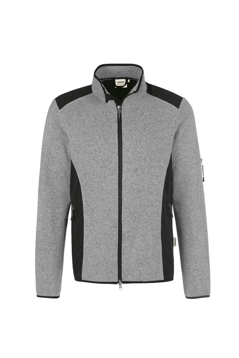 HAKRO Strickfleecejacke 836 grau meliert