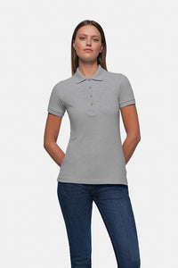 HAKRO Damen Poloshirt Classic 110 grau meliert