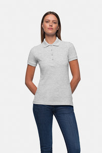 HAKRO Damen Poloshirt Classic 110 ash meliert