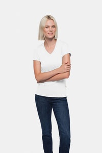 HAKRO Damen V-Shirt Classic 126 weiß