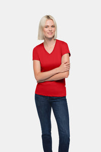 HAKRO Damen V-Shirt Classic 126 rot
