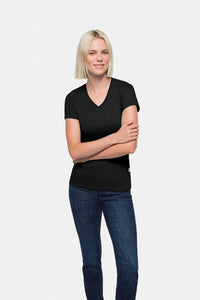 HAKRO Damen V-Shirt Classic 126 schwarz