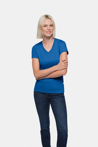 HAKRO Damen V-Shirt Classic 126 royalblau