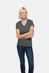 HAKRO Damen V-Shirt Classic 126 anthrazit