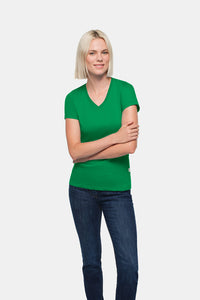 HAKRO Damen V-Shirt Classic 126 kellygrün