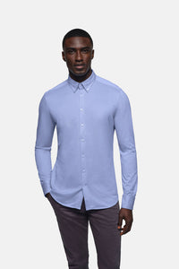 HAKRO Hemd Natural Stretch Regular 130 ozeanblau