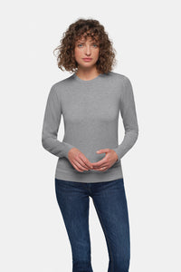 HAKRO Damen Pullover Premium-Baumwolle 135 grau meliert