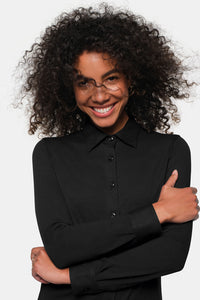 HAKRO COTTON TEC® Bluse 136 schwarz