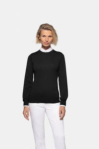 HAKRO Damen Pullover Merino-Wolle 146 schwarz