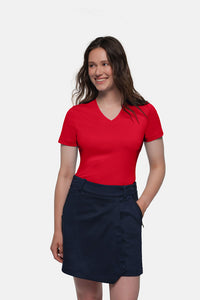 HAKRO COTTON TEC® Damen V-Shirt 169 rot