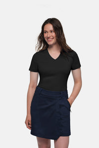 HAKRO COTTON TEC® Damen V-Shirt 169 schwarz