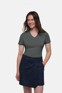 HAKRO COTTON TEC® Damen V-Shirt 169 anthrazit