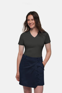 HAKRO COTTON TEC® Damen V-Shirt 169 karbongrau