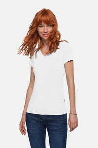 HAKRO Damen V-Shirt Stretch 172 weiß
