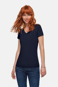 HAKRO Damen V-Shirt Stretch 172 tinte