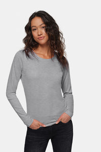 HAKRO Damen Longsleeve Classic 178 grau meliert