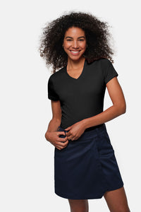 HAKRO Damen V-Shirt MIKRALINAR® 181 schwarz