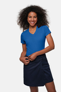 HAKRO Damen V-Shirt MIKRALINAR® 181 royalblau