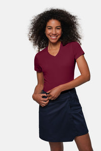 HAKRO Damen V-Shirt MIKRALINAR® 181 weinrot