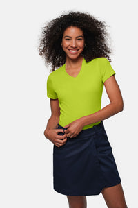 HAKRO Damen V-Shirt MIKRALINAR® 181 kiwi