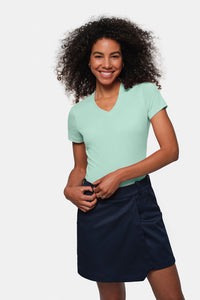 HAKRO Damen V-Shirt MIKRALINAR® 181 eisgrün