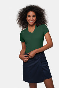 HAKRO Damen V-Shirt MIKRALINAR® 181 tanne