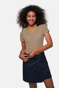 HAKRO Damen V-Shirt MIKRALINAR® 181 khaki
