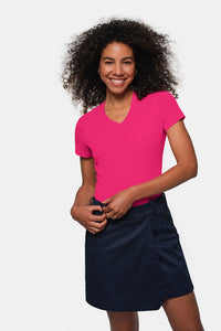 HAKRO Damen V-Shirt MIKRALINAR® 181 magenta