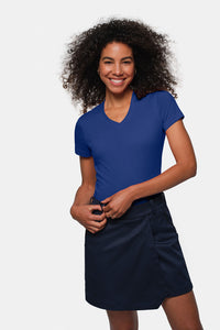 HAKRO Damen V-Shirt MIKRALINAR® 181 ultramarinblau